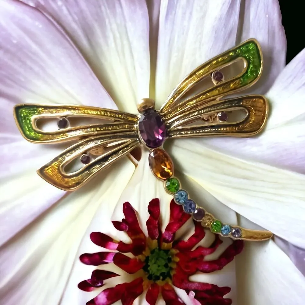 Monet dragonfly brooch